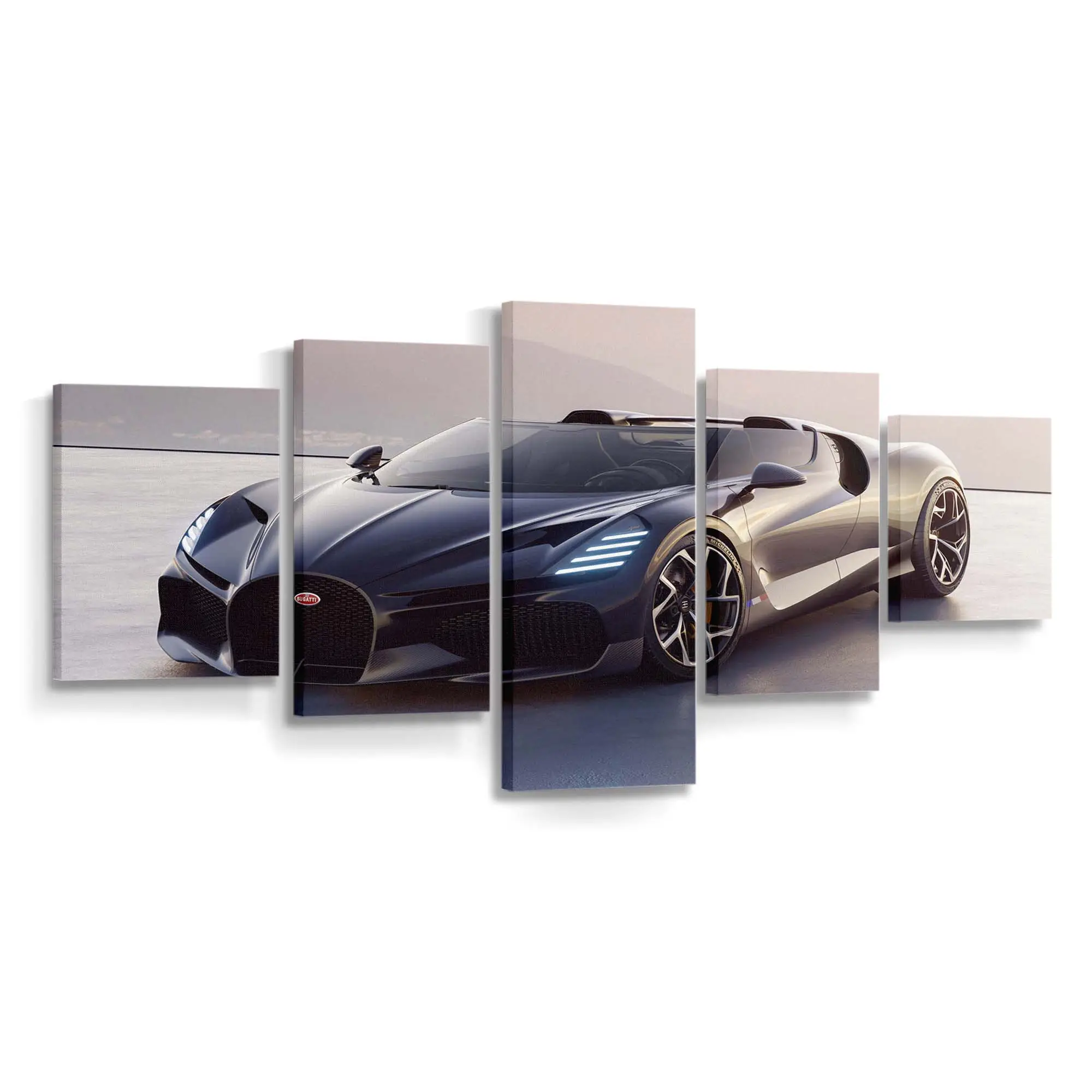 Schwarzer Bugatti W16 Mistral – Supercar Wandbild
