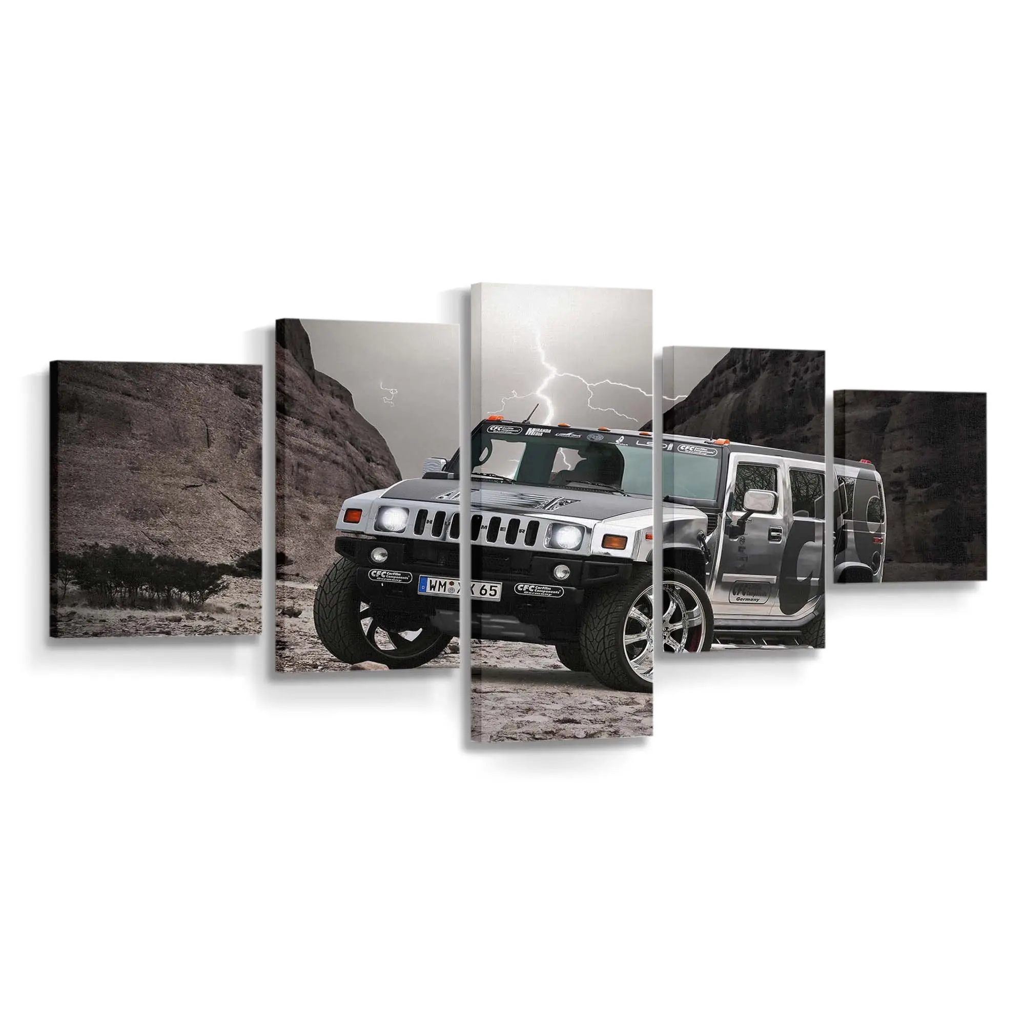 Verchromter Hummer H2 – SUV Leinwandbild