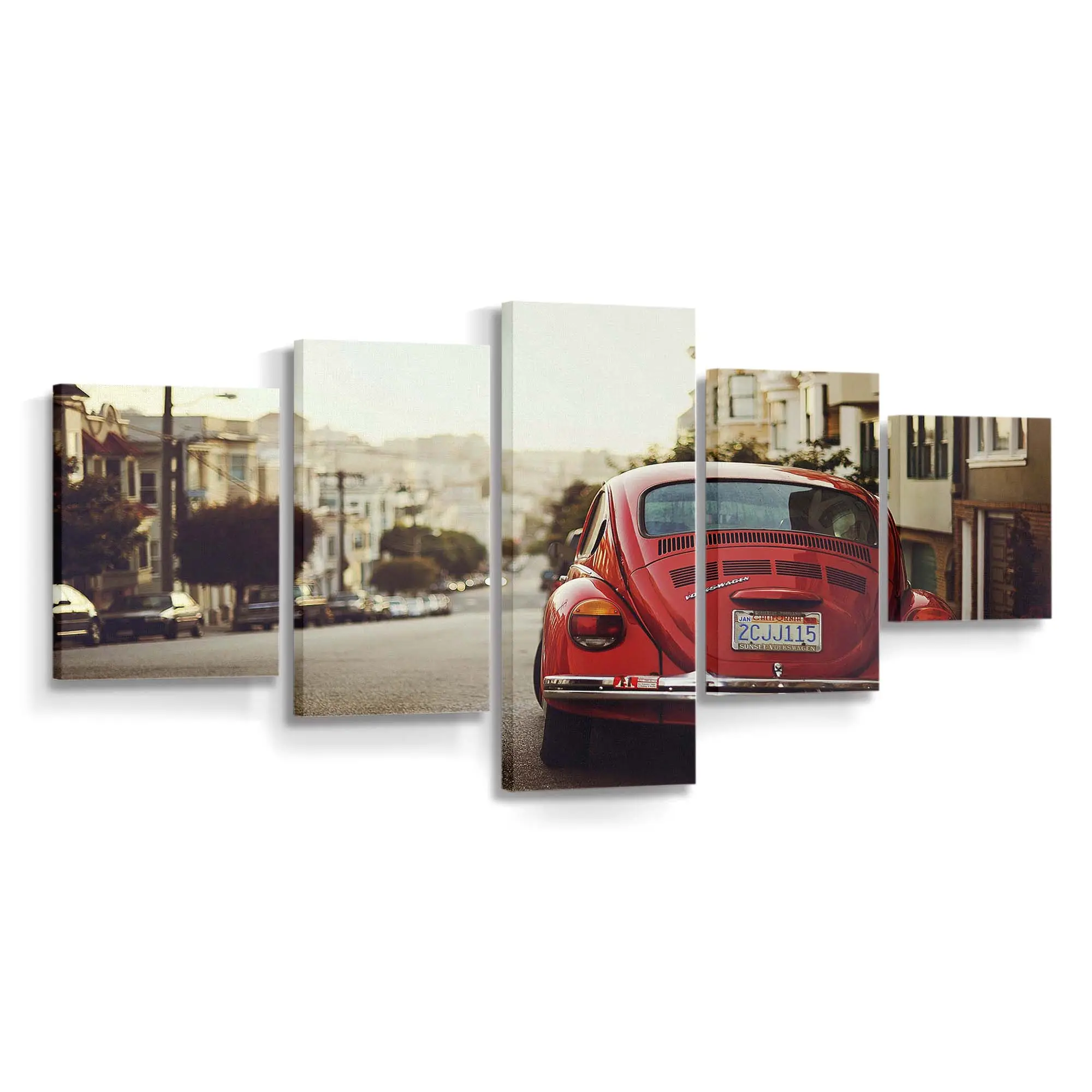 VW Käfer Retro Automobildesign – Oldtimer Leinwandbild