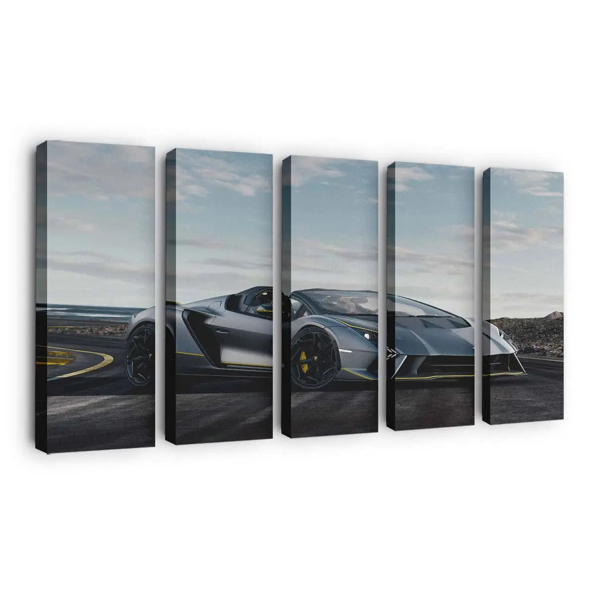 Klassisches Lamborghini Supercar Styling – Oldtimer Leinwandbild