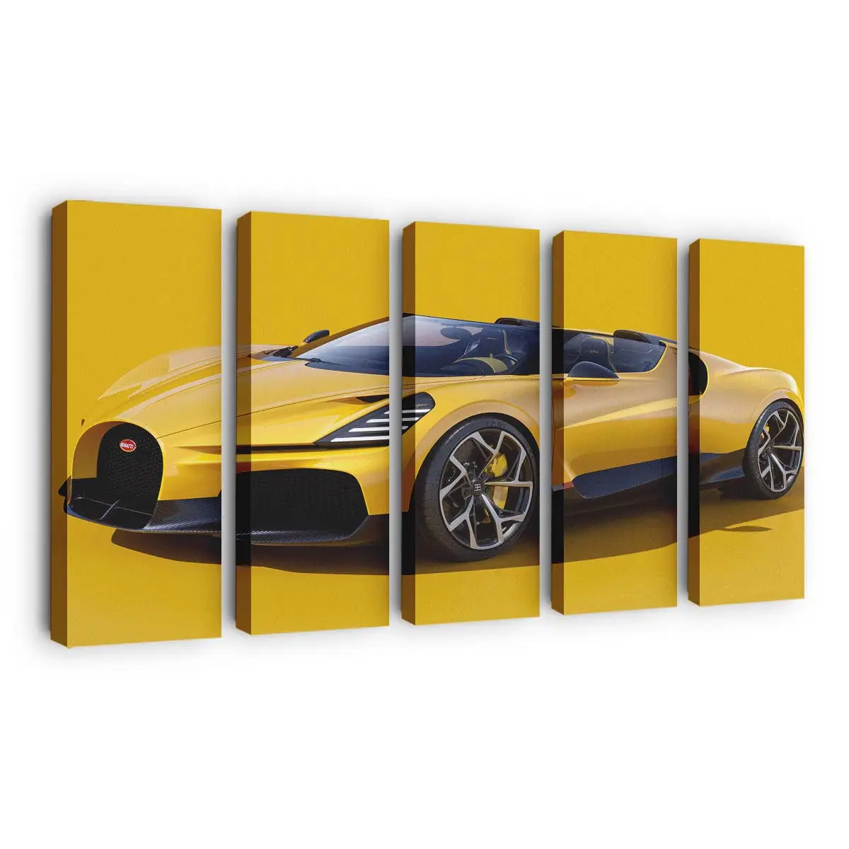 Leuchtend Gelber Bugatti W16 Mistral – Sportwagen Leinwandbild