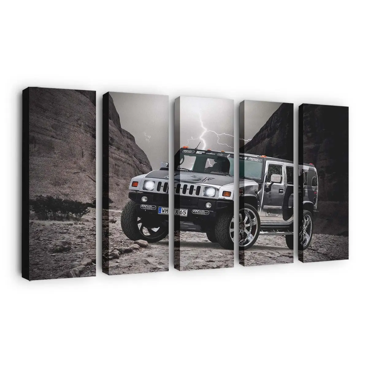 Verchromter Hummer H2 – SUV Leinwandbild