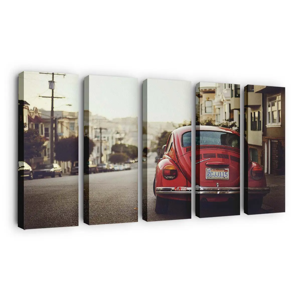 VW Käfer Retro Automobildesign – Oldtimer Leinwandbild