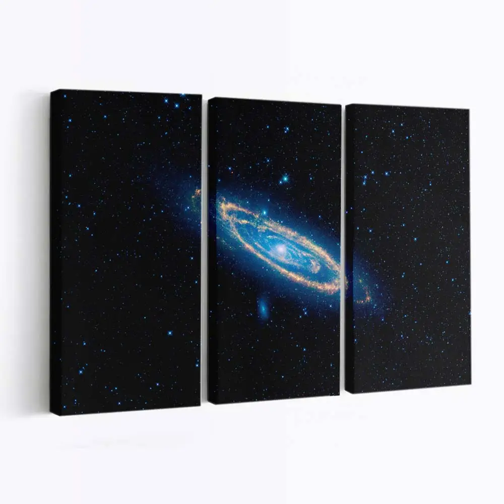Blaue Spiralgalaxie im Kosmos – Galaxie Leinwandbild