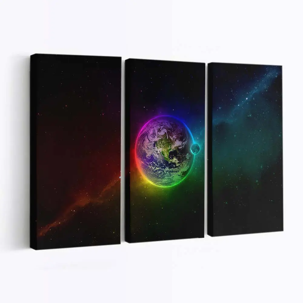 Bunte Erde aus dem Weltraum – Weltraum Wandbild