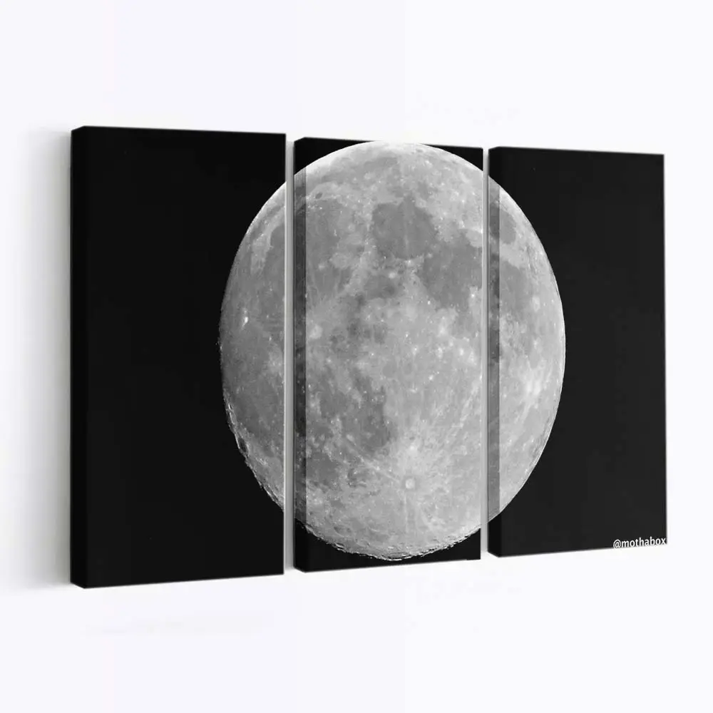 Großer heller Mond am Nachthimmel – Mond Leinwandbild