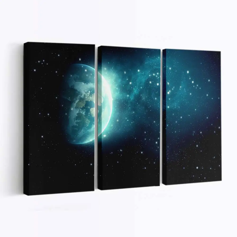 Leuchtend blauer Galaxienhaufen – Kosmos Wandbild