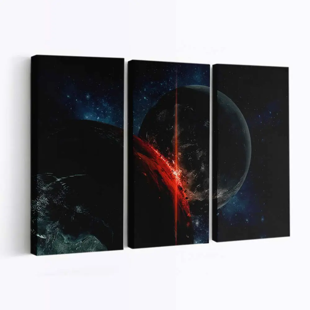 Planetenkollision im Weltraum – Weltraum Wandbild