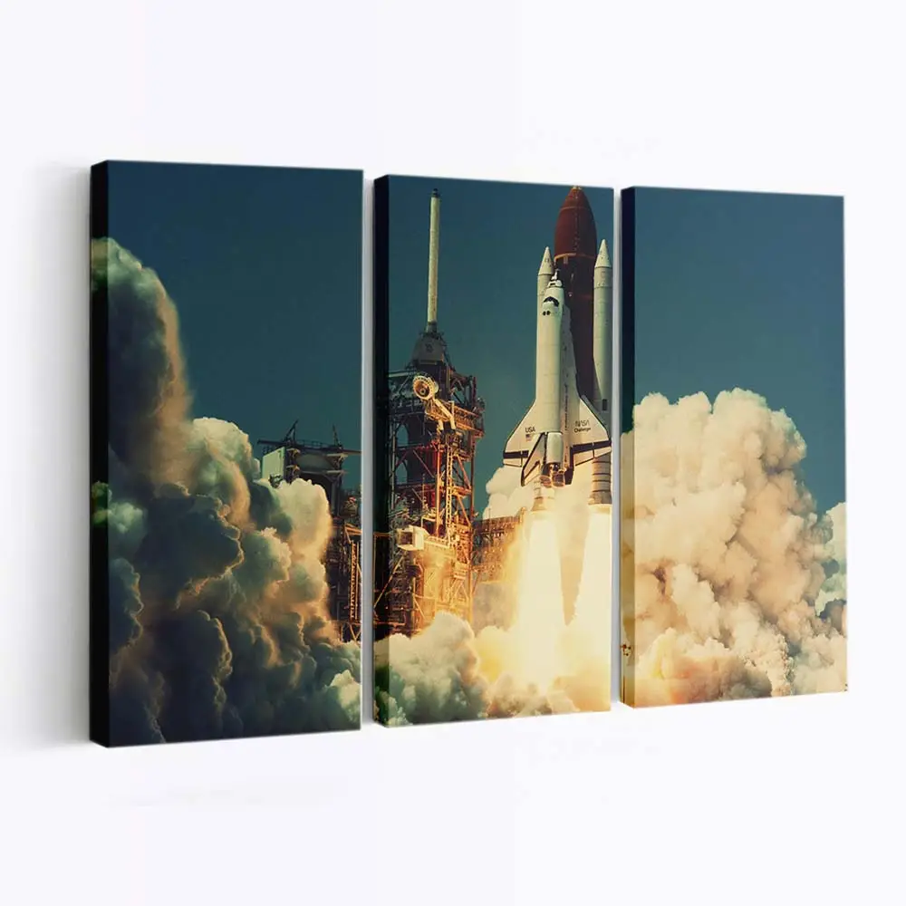 Space Shuttle Startflammen – Raumfahrt Leinwandbild