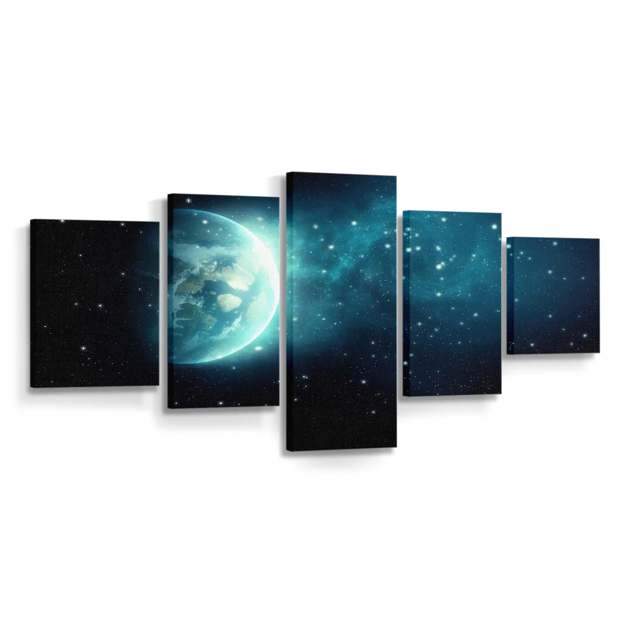 Leuchtend blauer Galaxienhaufen – Kosmos Wandbild