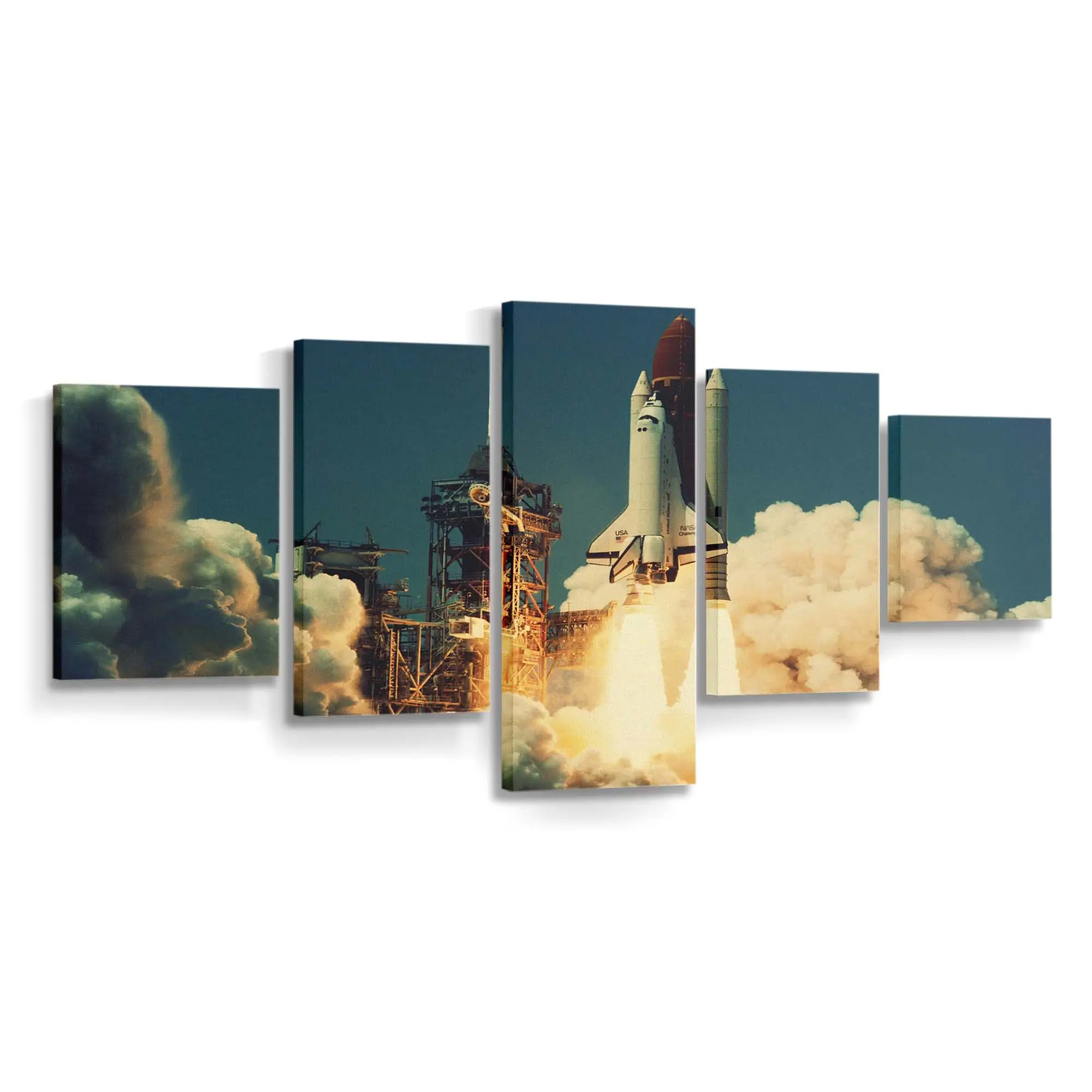 Space Shuttle Startflammen – Raumfahrt Leinwandbild