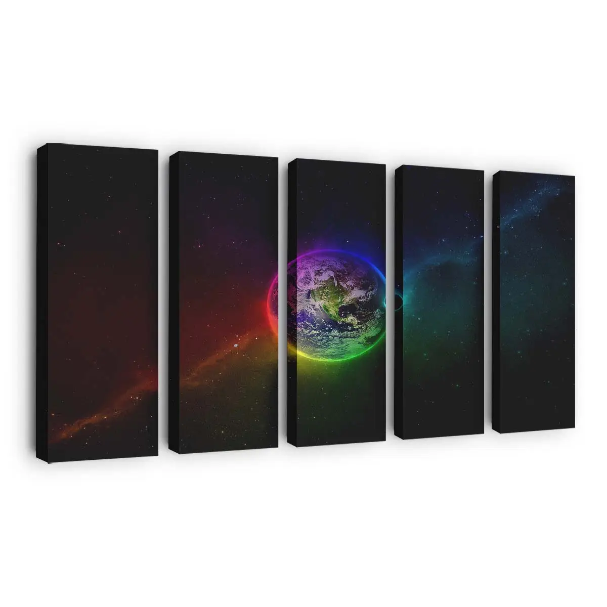 Bunte Erde aus dem Weltraum – Weltraum Wandbild
