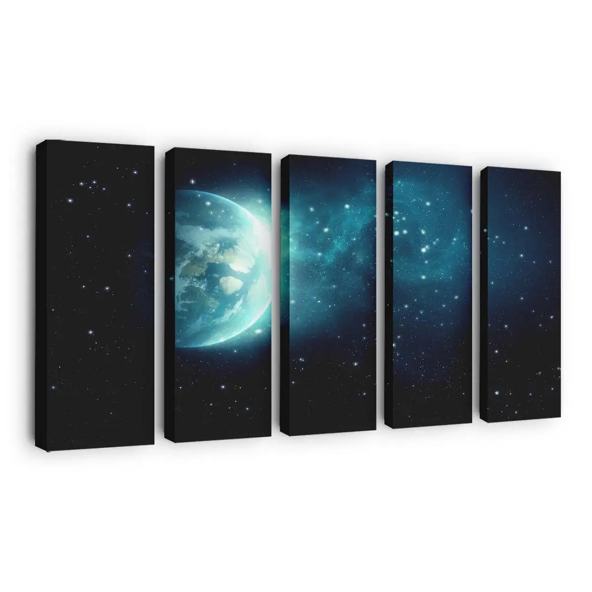 Leuchtend blauer Galaxienhaufen – Kosmos Wandbild