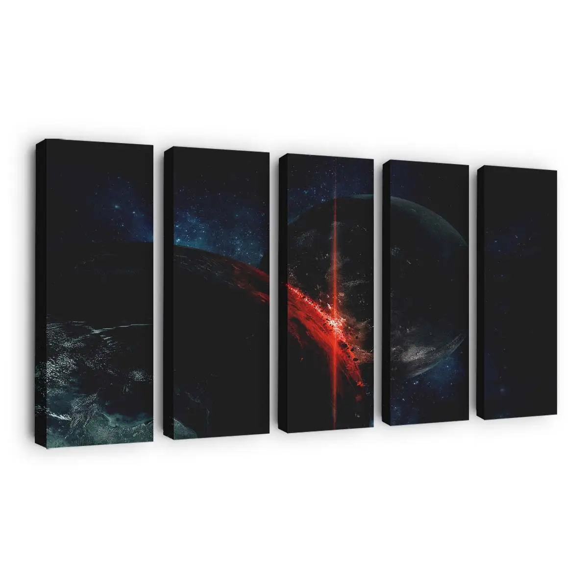 Planetenkollision im Weltraum – Weltraum Wandbild