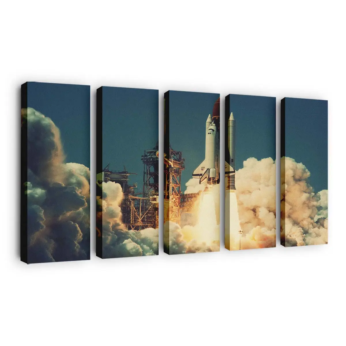 Space Shuttle Startflammen – Raumfahrt Leinwandbild