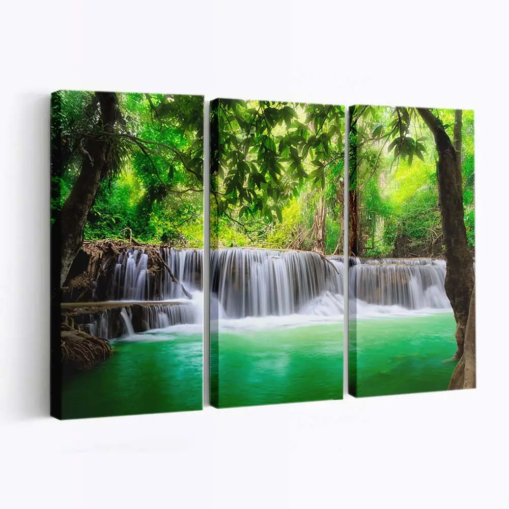 Tropische Wasserfall-Landschaft – Wasserfall Leinwandbild
