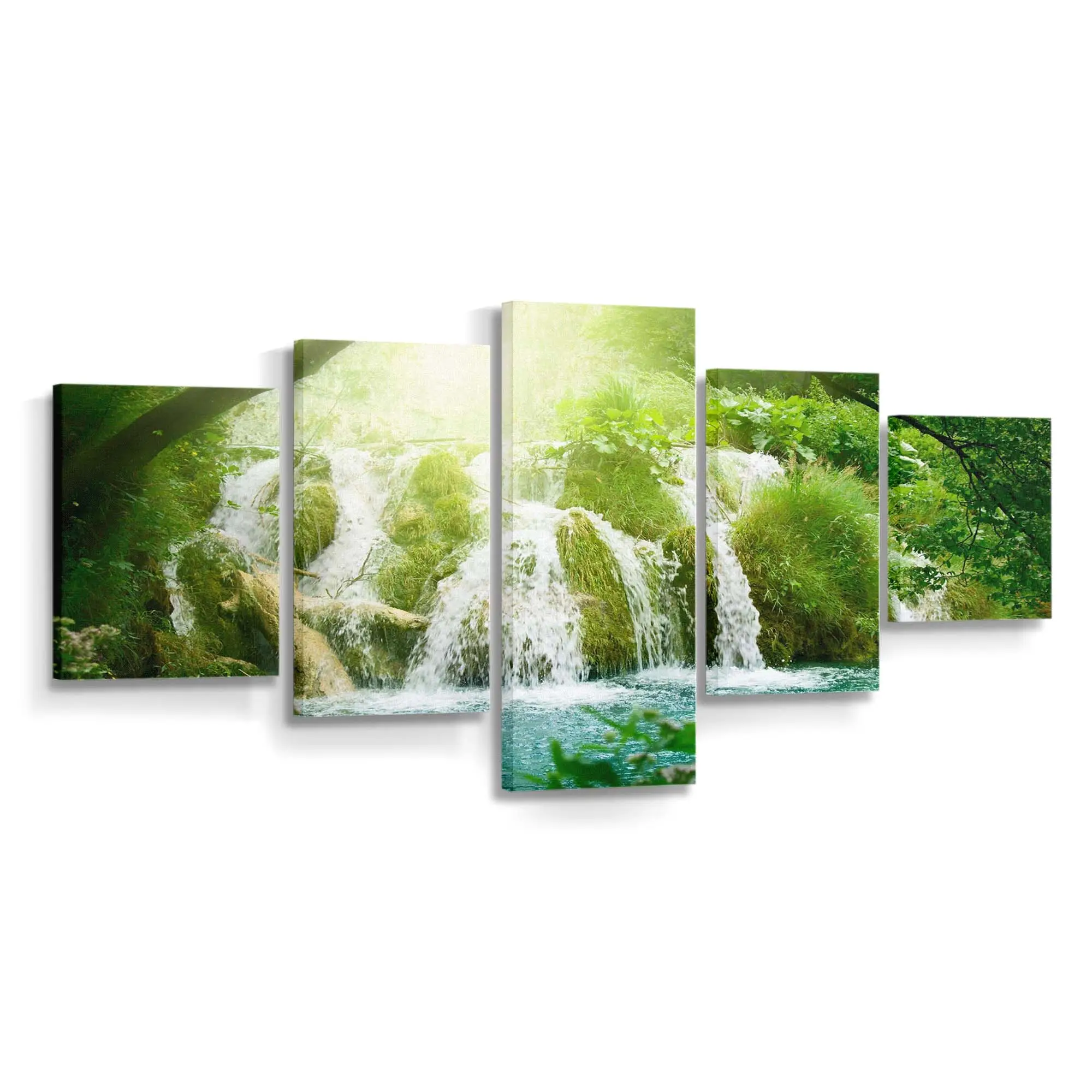 Landschaft mit Kaskaden-Wasserfall – Wasserfall Leinwandbild