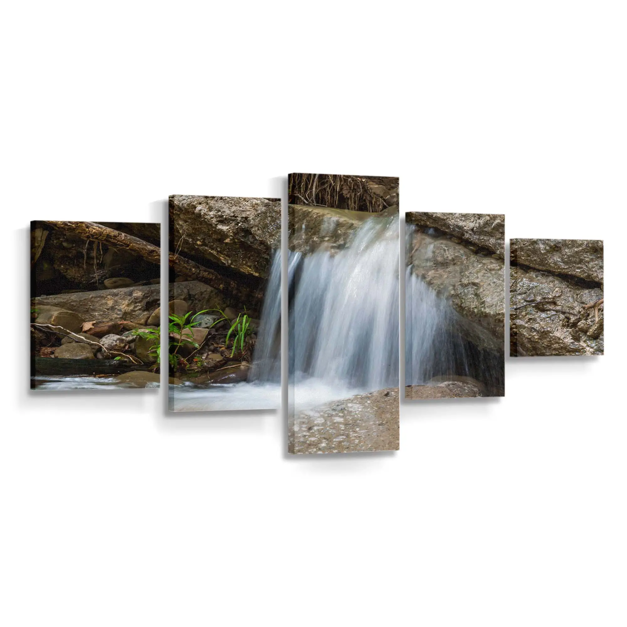 Wasserfall über Felsen – Landschaft Wandbild