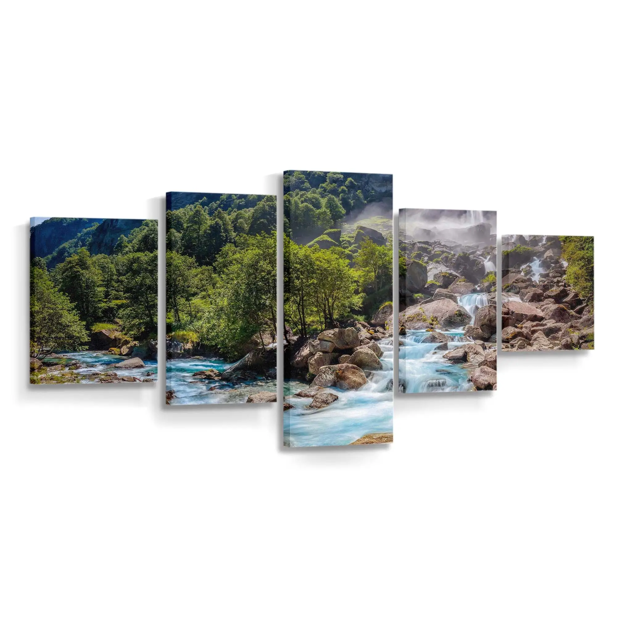 Wasserfall Umgeben von Grüner Natur – Natur Wandbild