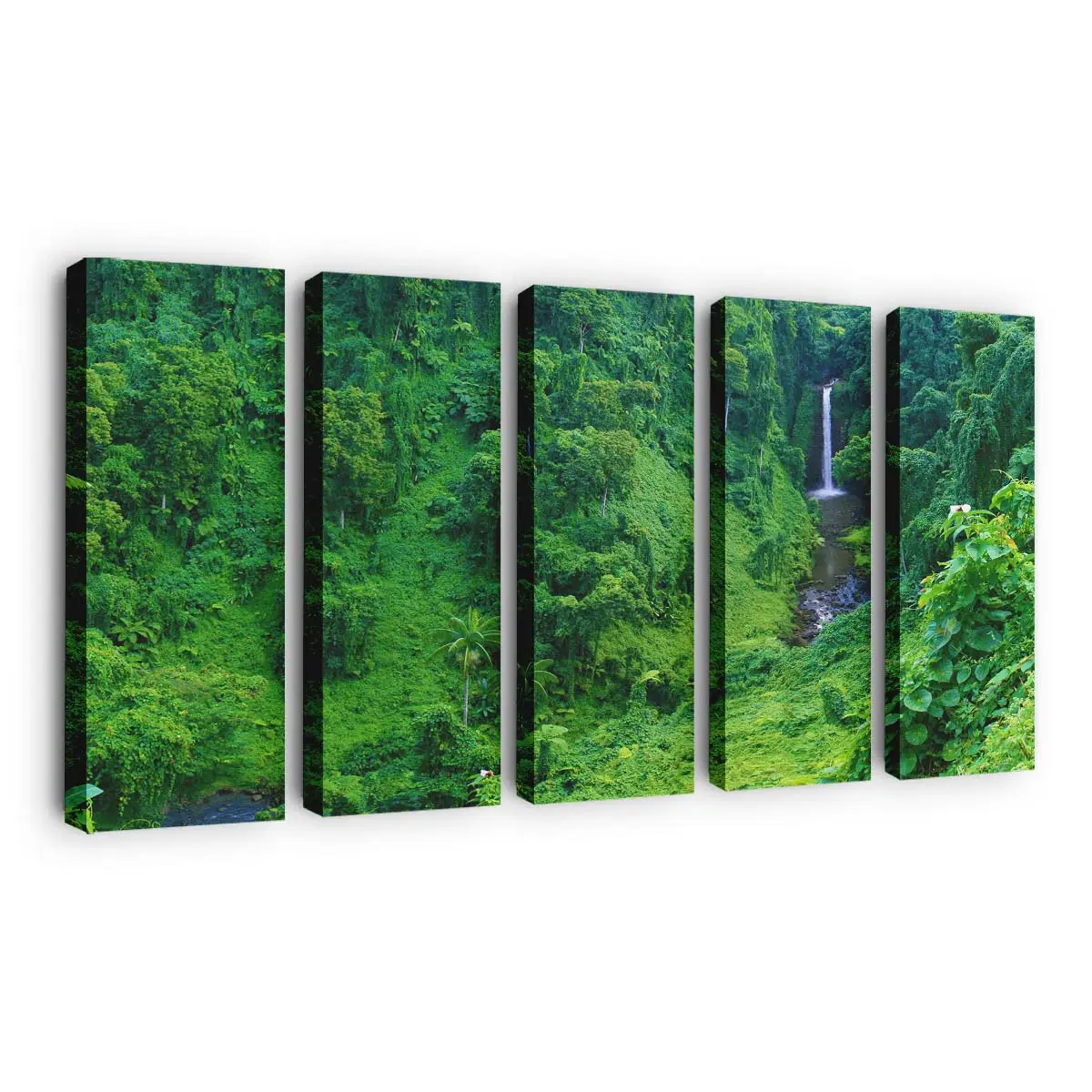 Grüner Dschungel-Wasserfall – Wasserfall Leinwandbild