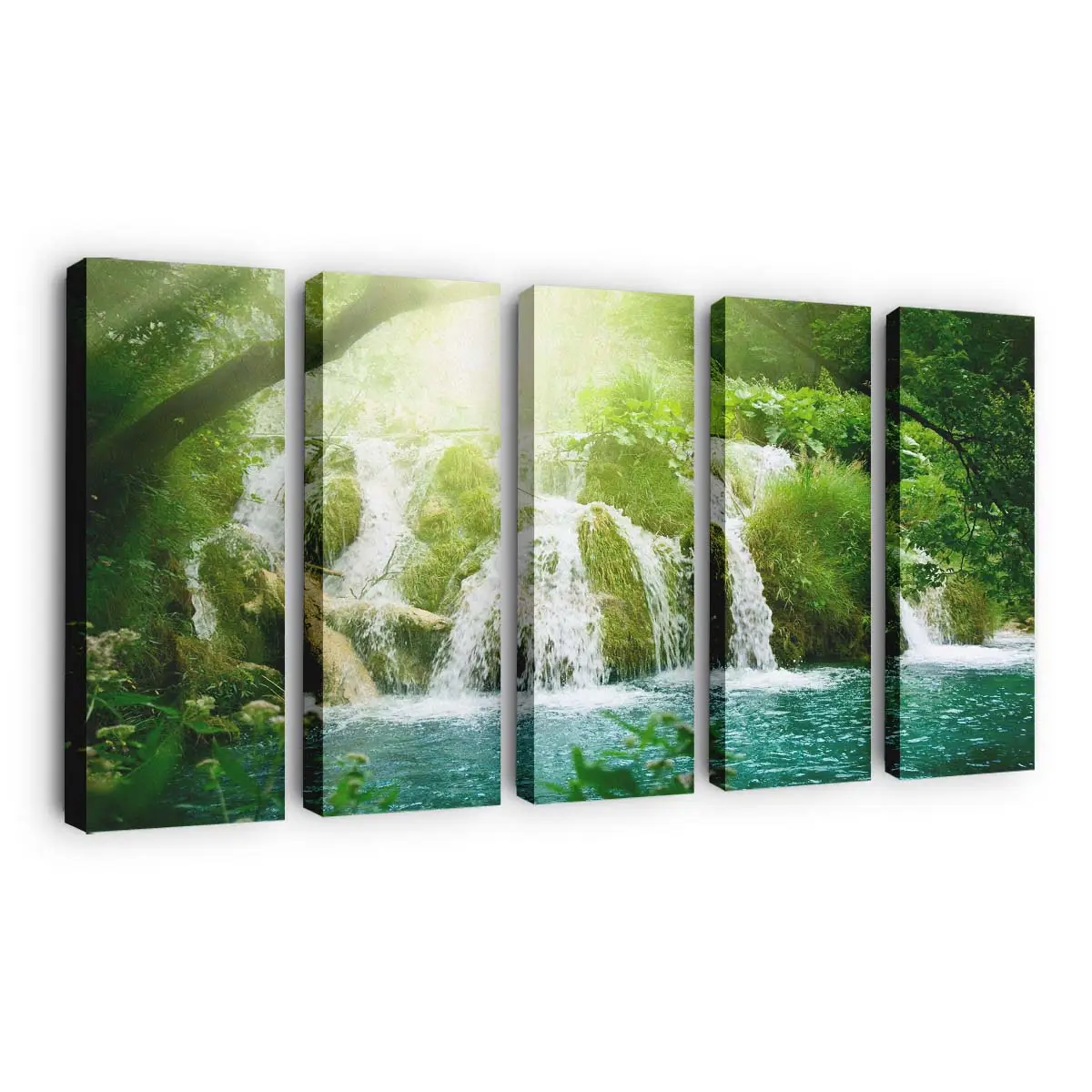 Landschaft mit Kaskaden-Wasserfall – Wasserfall Leinwandbild