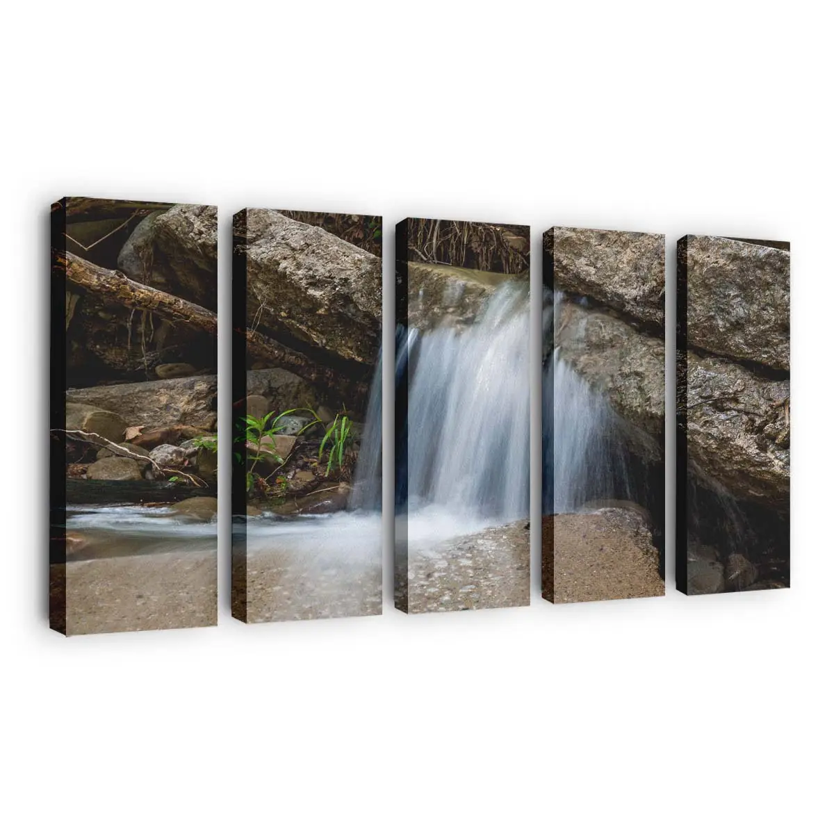 Wasserfall über Felsen – Landschaft Wandbild