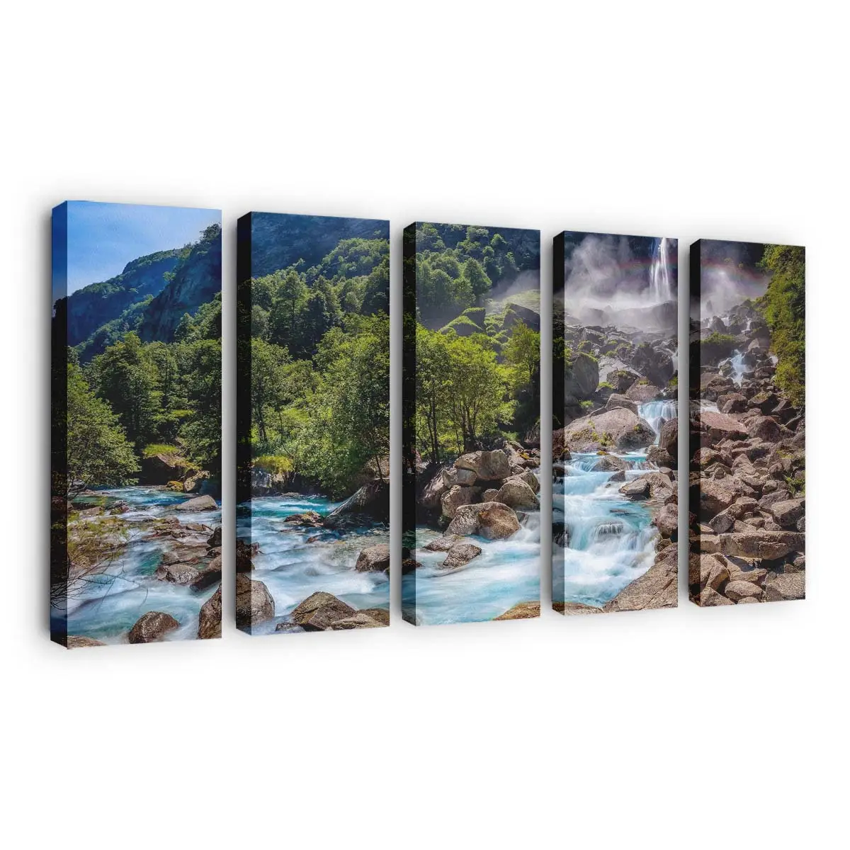 Wasserfall Umgeben von Grüner Natur – Natur Wandbild