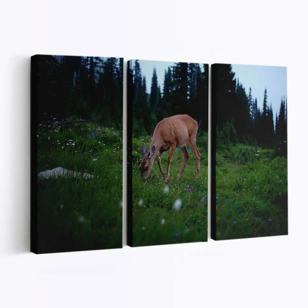 Hirsch im Wald – Hirsch Leinwandbild Variante 2