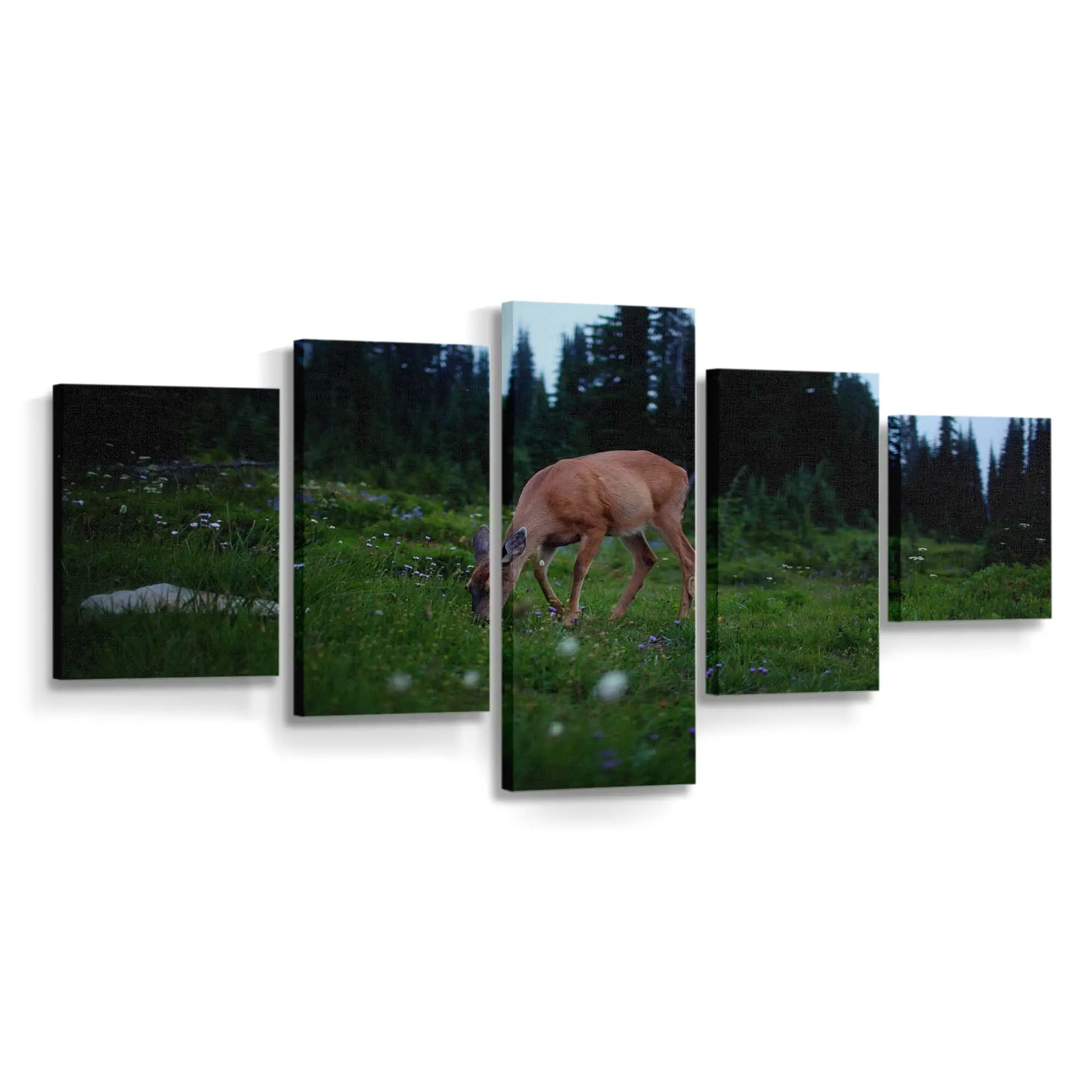 Hirsch im Wald – Hirsch Leinwandbild Variante 2