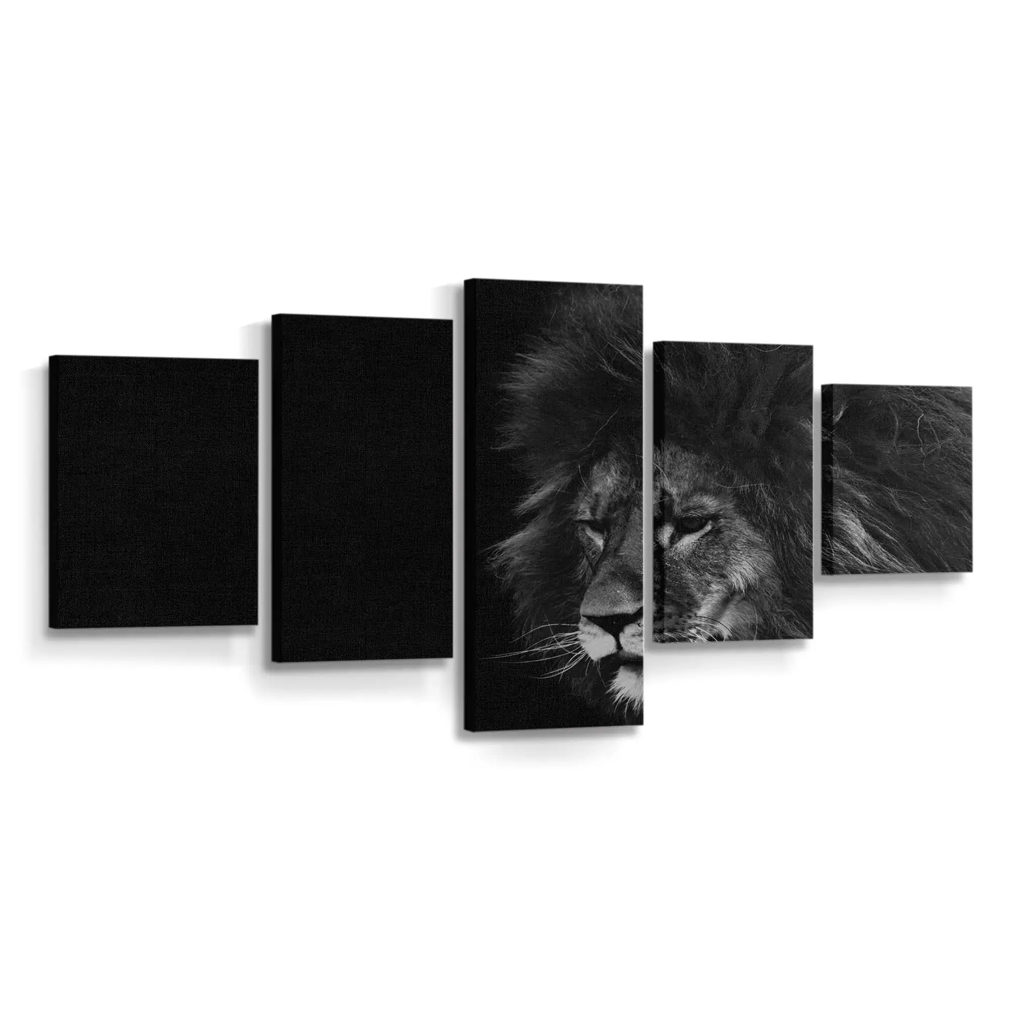 Löwe in Schwarz-Weiß – Löwen Leinwandbild