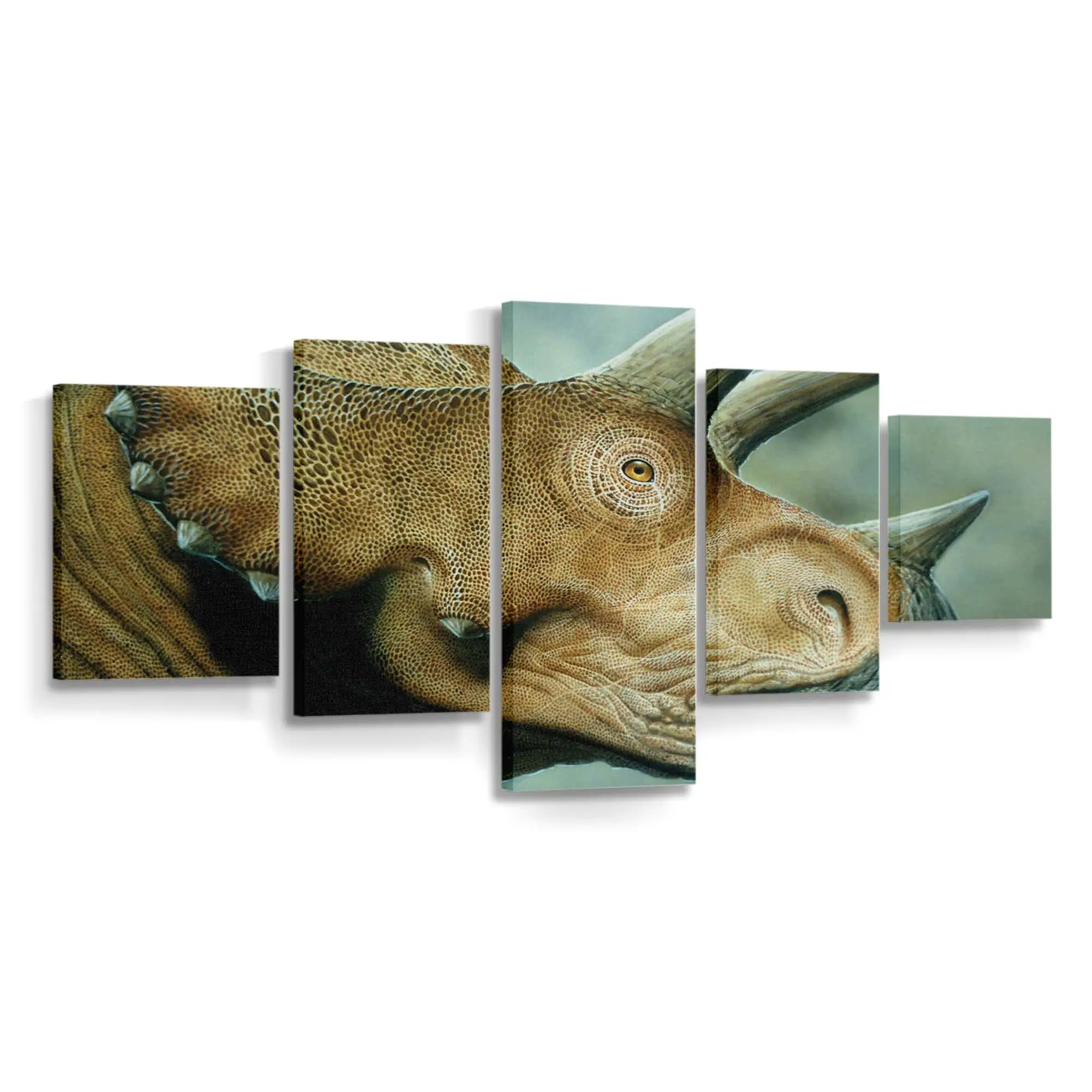 Prähistorischer Triceratops Illustration – Dinosaurier Leinwandbild