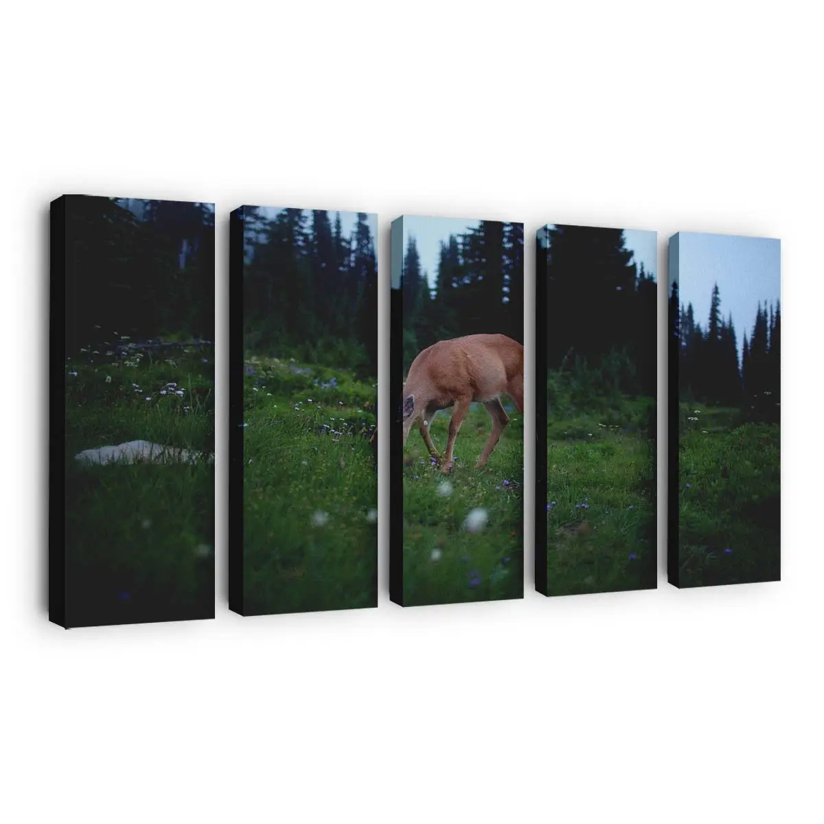 Hirsch im Wald – Hirsch Leinwandbild Variante 2